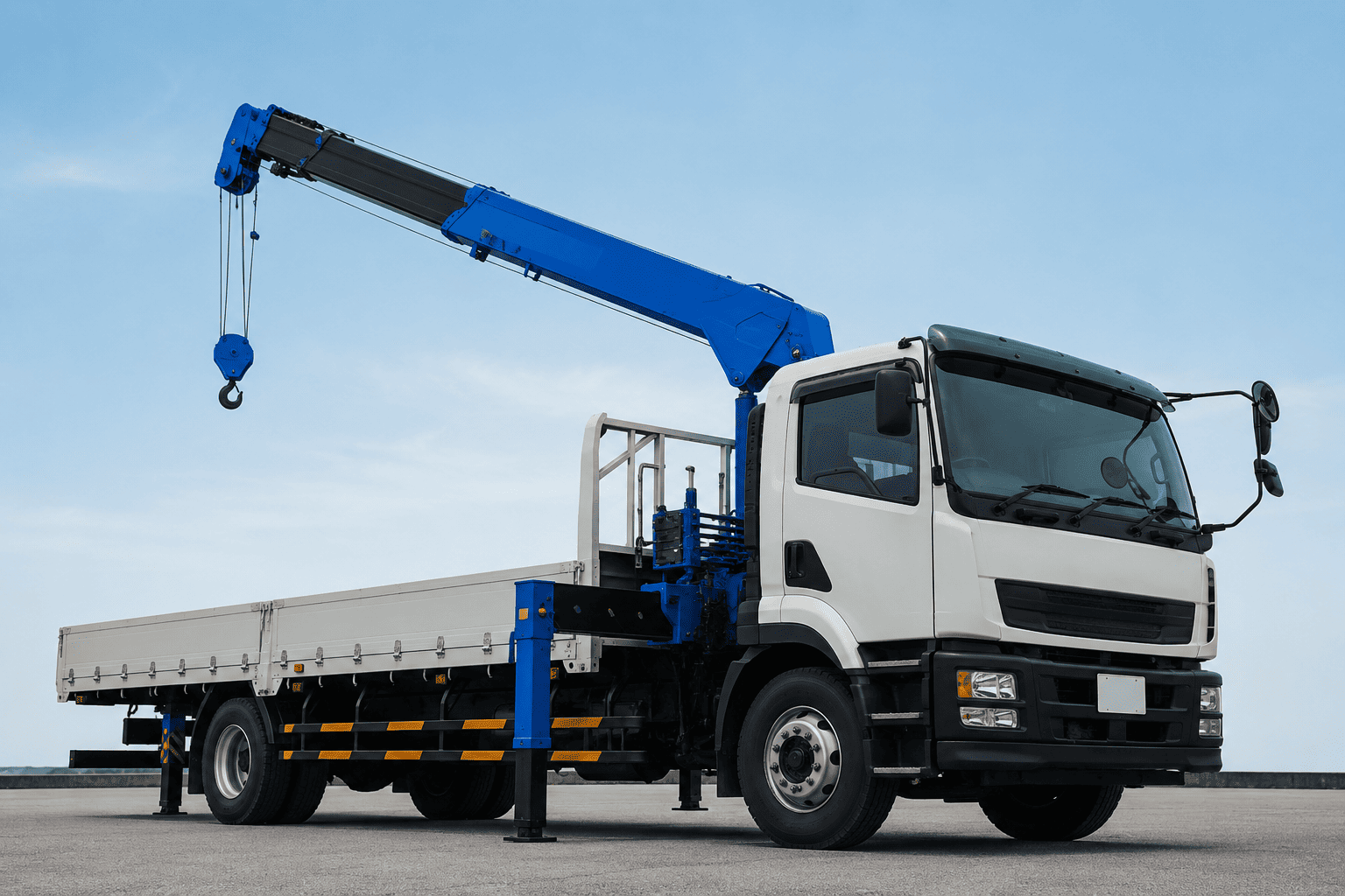 Professional lorry crane truck for office and industrial relocation services in Malaysia